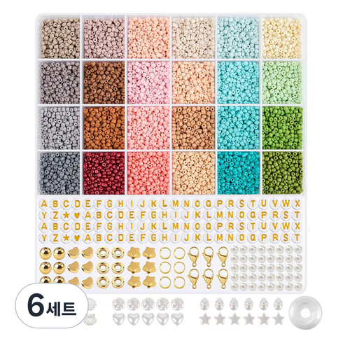 코히모 시드 팔찌 만들기 비즈 DIY키트 세트 5W0418, 혼합색상, 6세트