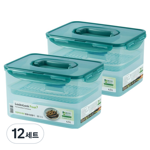 락앤락 발효 숙성 용기 + 누름판 세트, 4.5L, 12세트