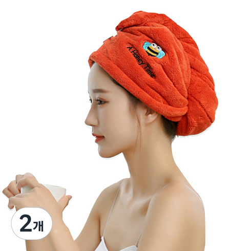 TCR 꿀벌 드라이 헤어 캡, 레드, 2개