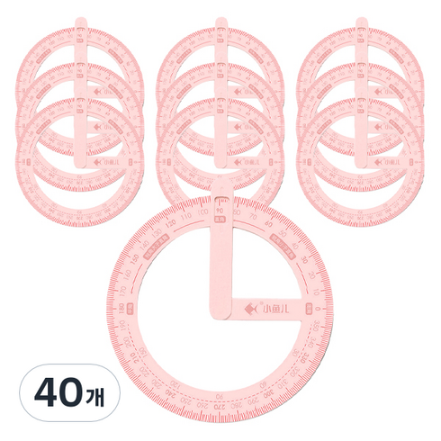 마켓감성 360도 원형 자, 핑크, 40개