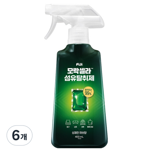 피지 모락셀라 섬유탈취제 상쾌한 허브향, 400ml, 6개