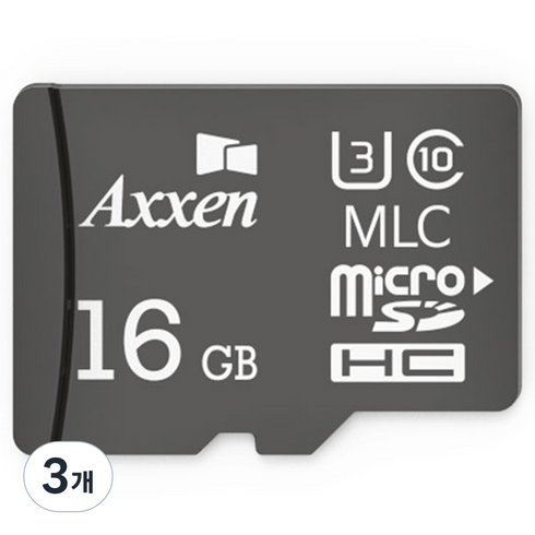 액센 마이크로 SD 메모리카드 MLC U3 Class10, 16GB, 3개