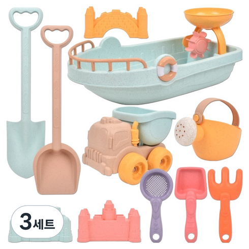 샌디토이 대형 보트 선박 모래놀이 11종 세트 700g lxs364, 혼합색상, 3세트