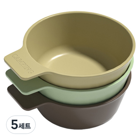 아카시아 식기세척기 가능한 가벼운 손잡이볼 3종 세트, 혼합색상, 5세트
