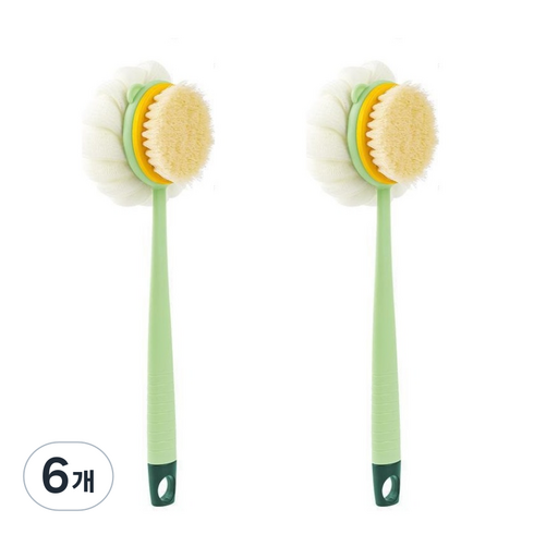 올룸 양면 바디 브러쉬, 그린, 6개, 1개입