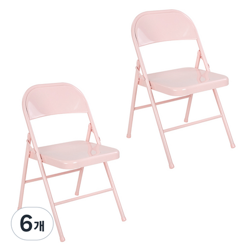 하우스레시피 듀코 접이식 의자, 베이비핑크, 6개