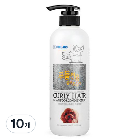 포켄스 푸들 전용 샴푸 앤 린스, 550ml, 1개입, 10개