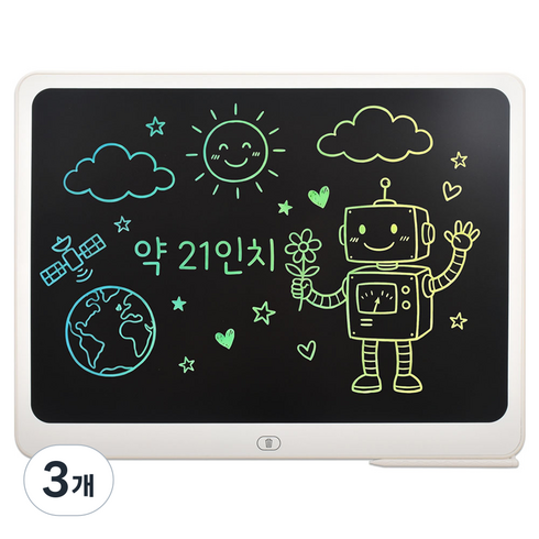 LCD 전자 메모 드로잉 패드 컬러 태블릿 668, 아이보리(668-10), 3개