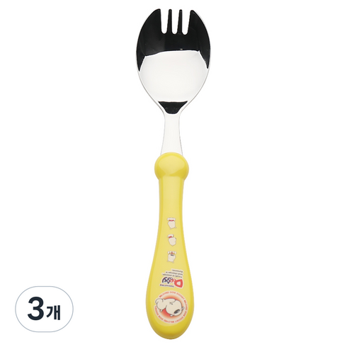 블룸엣홈 아동용 두기 포크숟가락, 노랑, 단품, 3개