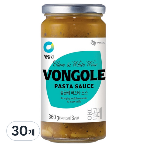 청정원 봉골레 파스타 소스, 360g, 30개