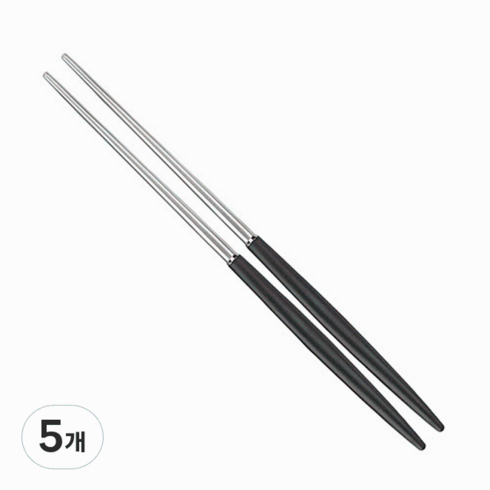 백산 보겐 에펠 샤틴 커트러리 진공 젓가락, 블랙, 젓가락 1개, 5개