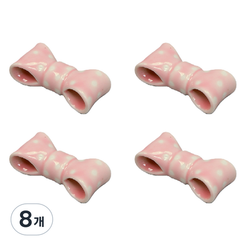 리나블루 세라믹 리본 젓가락 받침대, 핑크, 8개