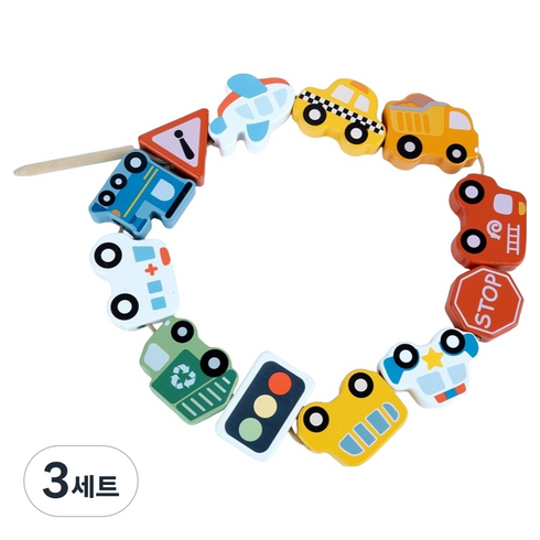 투키토이 파스텔 비즈 교통 실꿰기 세트, 3세트