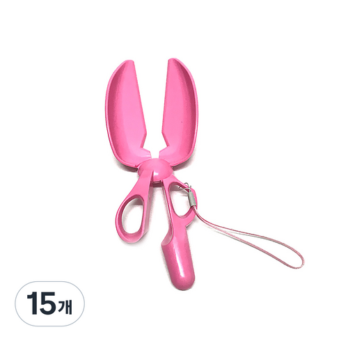 DM 알럽펫 강아지용 야외 가위모양 대변 집게, 핑크, 15개