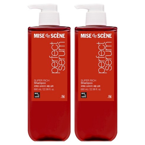 미쟝센 퍼펙트 슈퍼리치 세럼 극손상케어 샴푸 플로럴 머스크향, 680ml, 2개