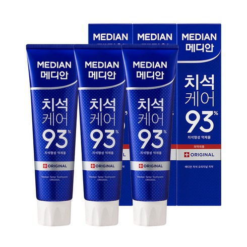 메디안 치석케어 오리지널 치약, 120g, 3개