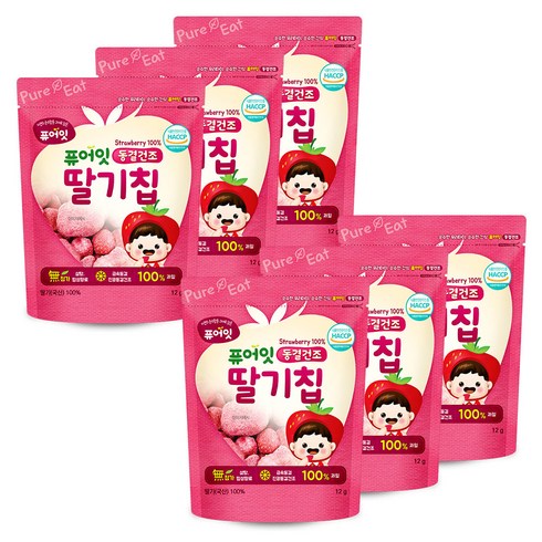 퓨어잇 동결건조 과일칩, 12g, 6개