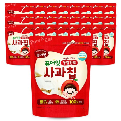 퓨어잇 동결건조 사과칩, 12g, 25개