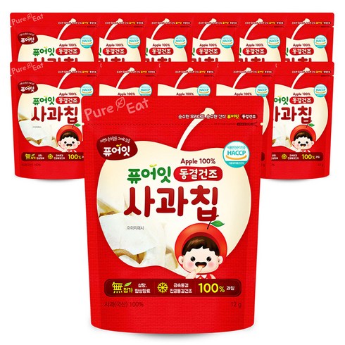퓨어잇 동결건조 사과칩, 12g, 12개