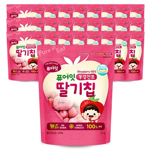 퓨어잇 동결건조 딸기칩, 12g, 25개