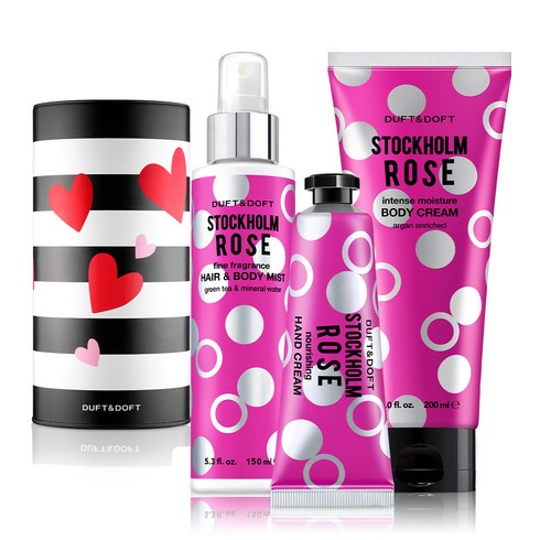 더프트앤도프트 스톡홀름로즈 핸드앤바디 3종세트 핸드크림 50ml + 바디미스트 150ml + 바디크림 200ml, 1세트