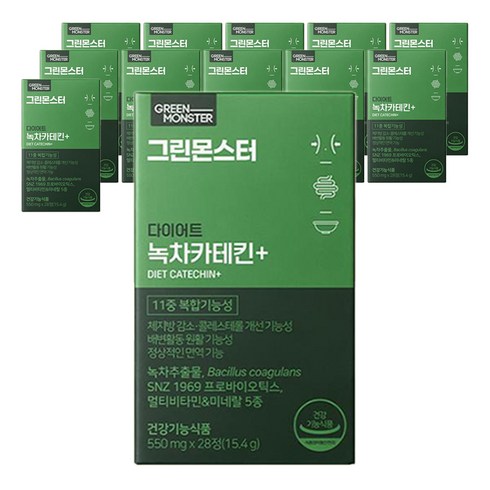 그린몬스터 다이어트 녹차카테킨 플러스, 28정, 15.4g, 12개