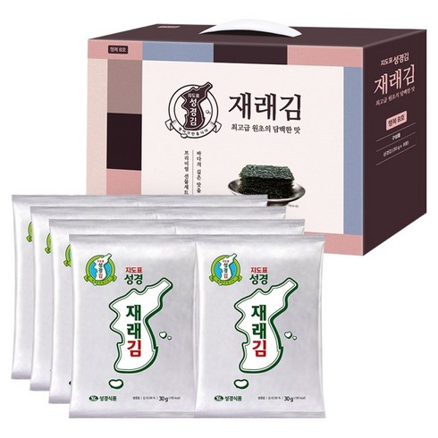 지도표성경 재래전장김 선물세트, 30g, 16개