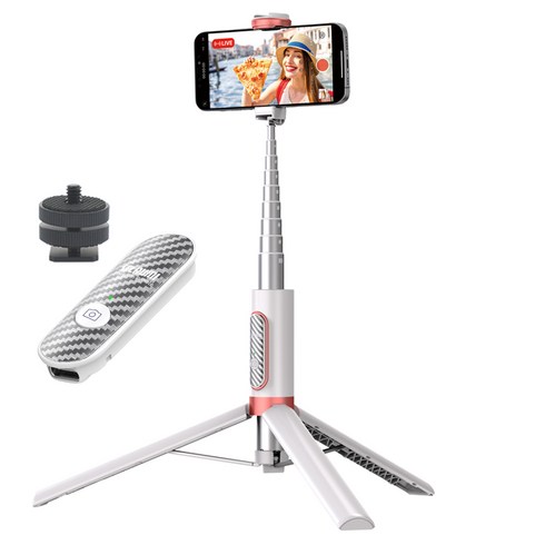 셀루미 Type C 충전 더블 퀵 스위칭 스마트폰 셀카 삼각대 145cm, SEL-ML145E(화이트 + 로즈골드), 1개, WHITE 화이트