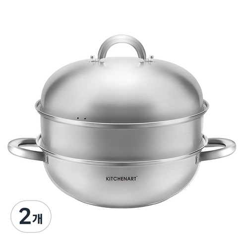 키친아트 IH 스텐 더블 돔 웍 찜냄비, 28cm, 2개