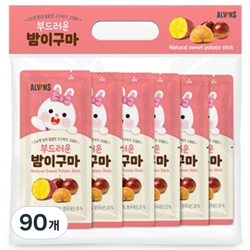 엘빈즈 부드러운 밤이구마 말랭이, 고구마, 90개, 20g