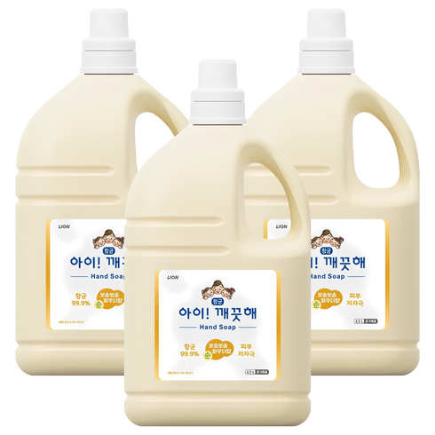 아이깨끗해 향균 폼 핸드솝 순 보송보송 파우더향, 4.5L, 3개