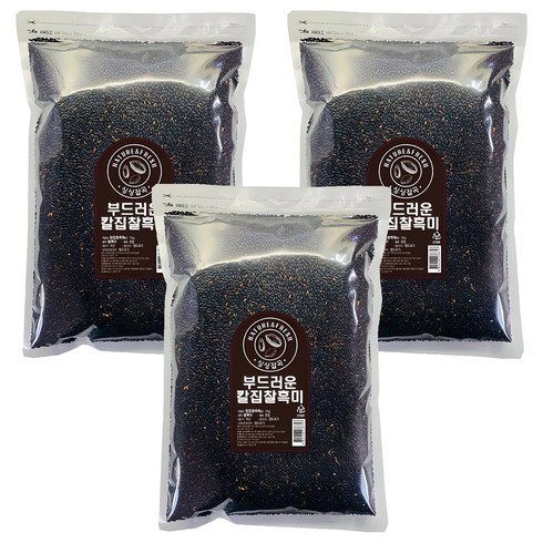 싱싱잡곡 부드러운 칼집 찰흑미, 3kg, 3개
