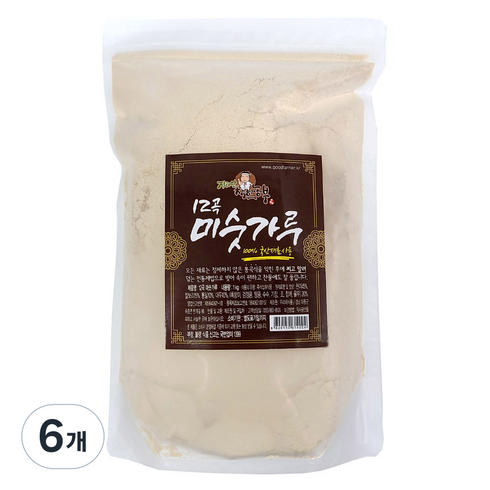 지리산 착한농부 12곡 미숫가루, 1kg, 6개