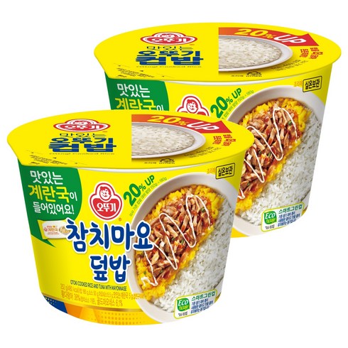 오뚜기 컵밥 참치마요덮밥+계란국, 252g, 2개