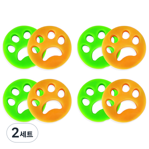 먼지흡착 실리콘 착착이 클리너 오렌지 4p + 그린 4p, 2세트