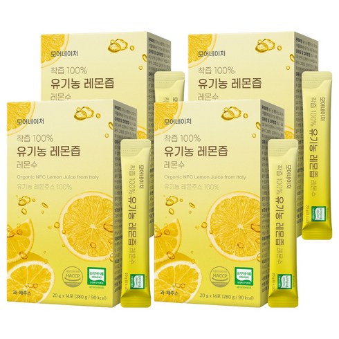 모어네이처 착즙100% 유기농 레몬즙, 280g, 4개