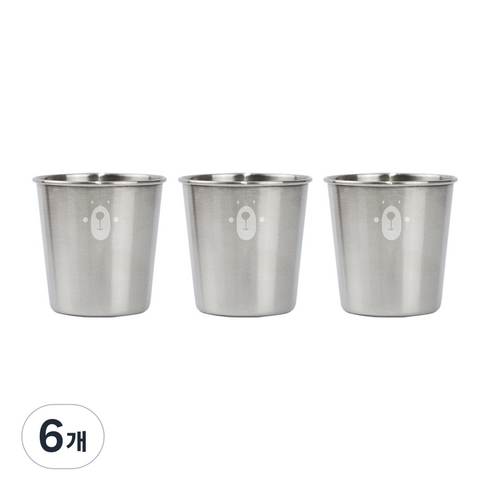 국산 베어 스텐 심플컵, 혼합색상, 6개, 230ml