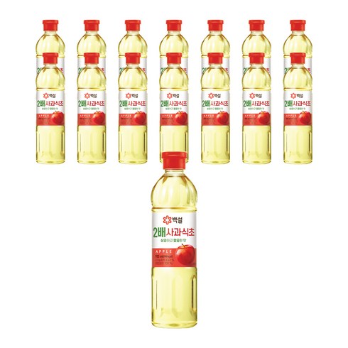 백설 상큼하고 깔끔한 2배 사과식초, 900ml, 15개