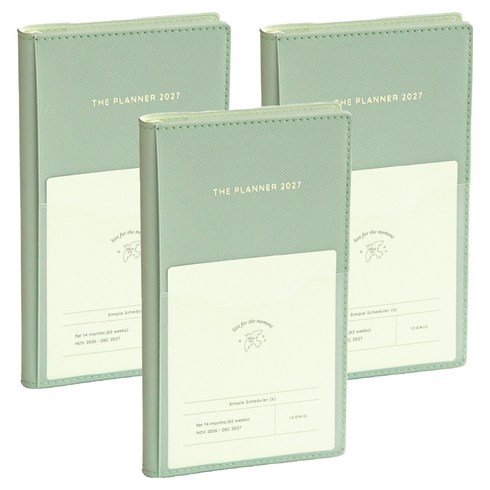 아이코닉 2027 더 플래너 S 위클리 다이어리 스케줄러, 03 CREAM MINT, 3개
