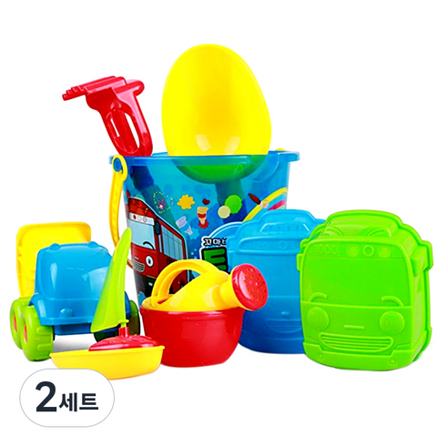 타요 통 모래놀이, 혼합색상, 390g, 2세트