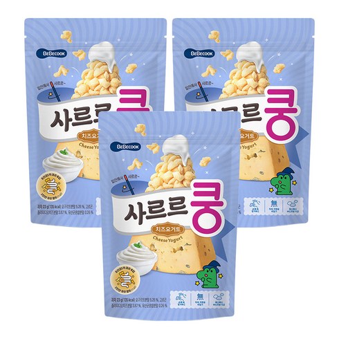 베베쿡 사르르쿵 과자, 치즈요거트맛, 23g, 3개