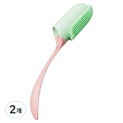 펫케어 반려동물 손가락 칫솔 15cm, 핑크, 2개