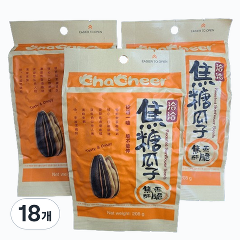 챠챠 해바라기씨 카라멜향, 208g, 18개