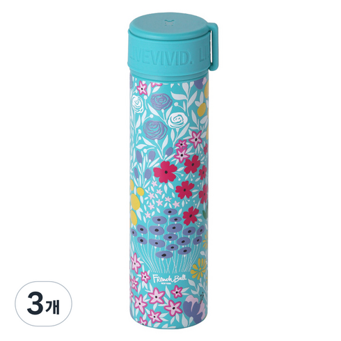 프렌치불 스텐316 실리콘 스트랩 미니 텀블러, 플라워번치, 210ml, 3개