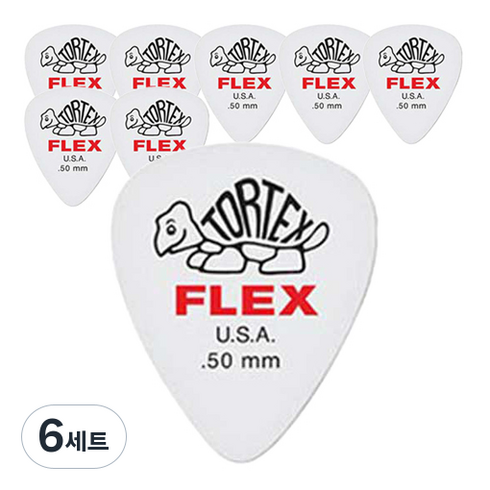 Dunlop 톨텍스 플렉스 스탠다드 기타 픽크 8p + 카누벨 픽크 3p, 6세트