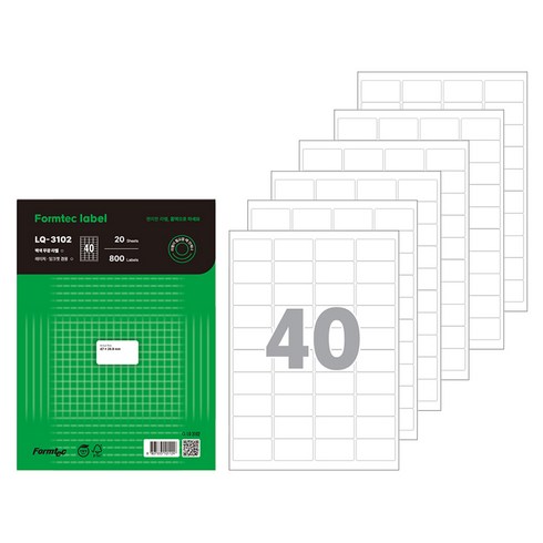 폼텍 바코드용 라벨 LQ-3102, 40칸, 120개