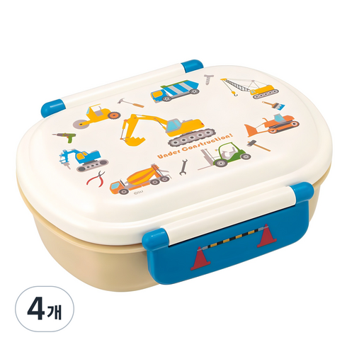스케이터 휴대용기 360ml 1단 도시락, 중기자동차, 4개