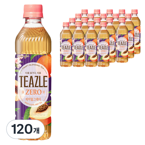 웅진 티즐 제로 피치얼그레이, 500ml, 120개