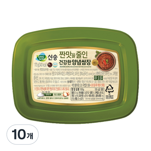 신송 짠맛을 줄인 건강한 양념쌈장, 170g, 10개