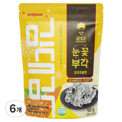 김대감 눈꽃부각 오리지널맛, 6개, 50g